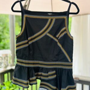 White House Black Market Black and Gold Tank Top